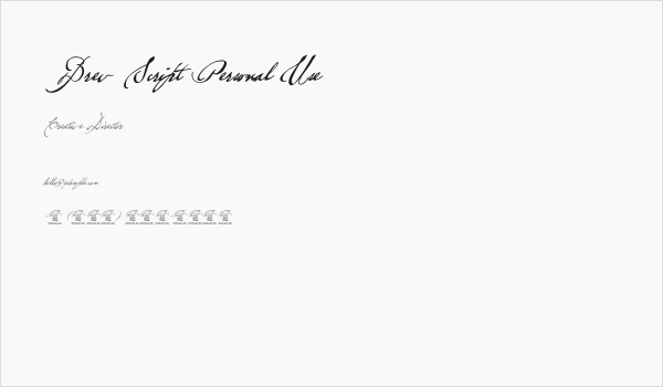 Brev Script Personal Use Business Card