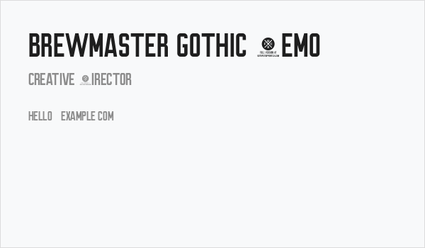 Brewmaster Gothic Demo Business Card