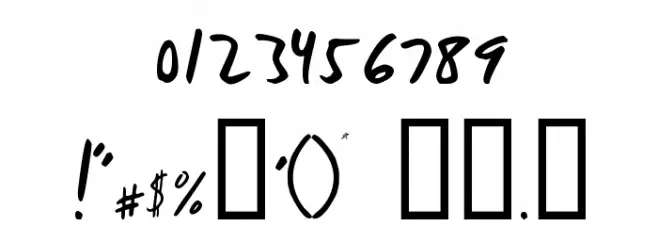 Brian Scratch Font OTHER CHARS