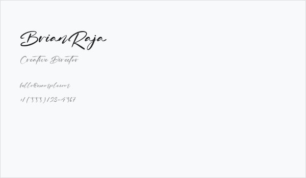 BrianRaja Business Card
