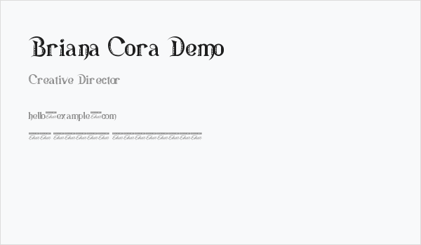 Briana Cora Demo Business Card
