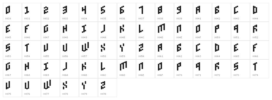 Brick Bold Regular Character Map