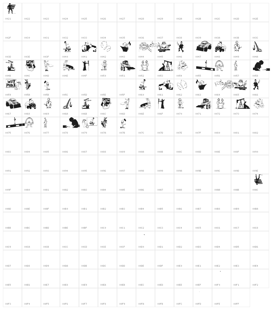 BrickToBrick Character Map