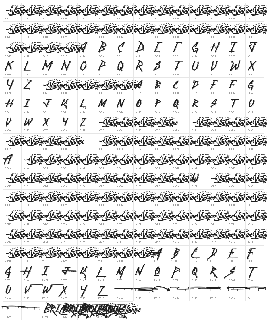 Brickouts Demo Character Map