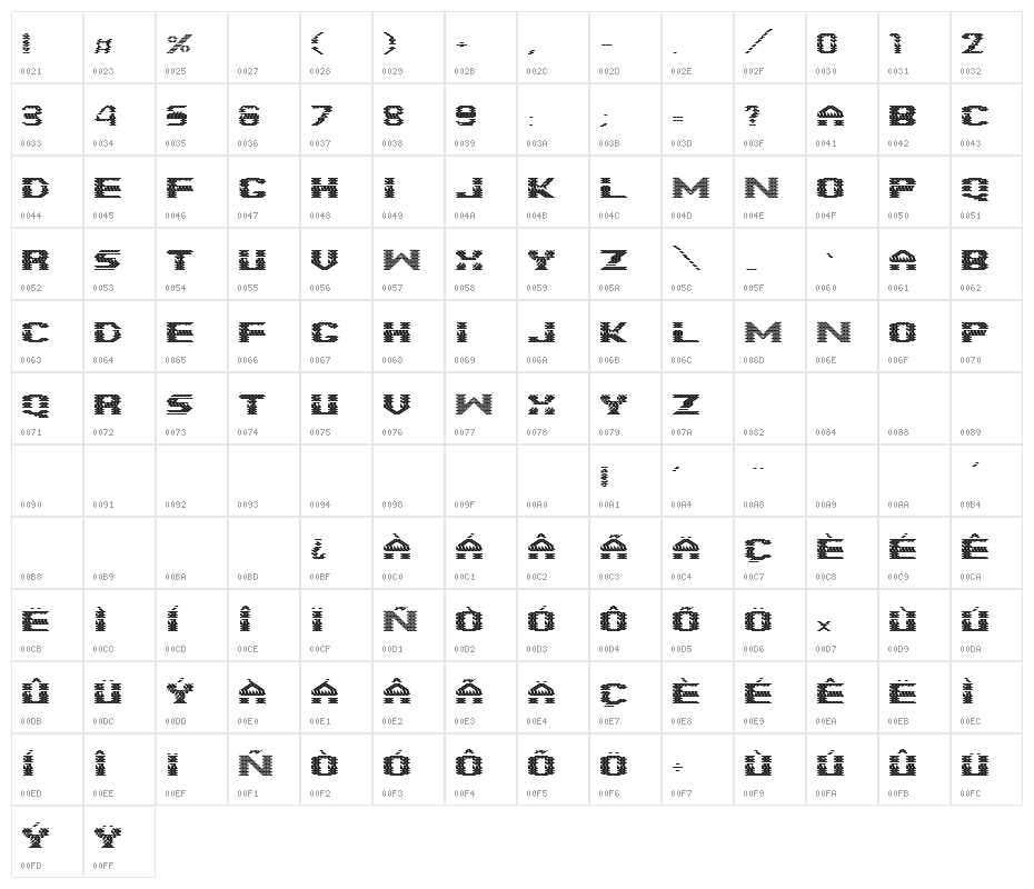 Bricks Constructions Character Map