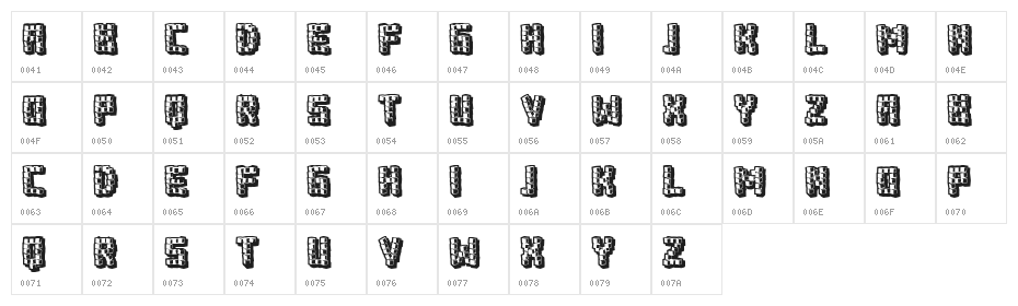 Bricks Regular Character Map