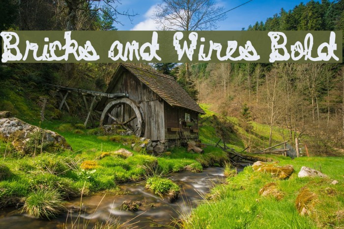 Bricks and Wires Bold Font examples