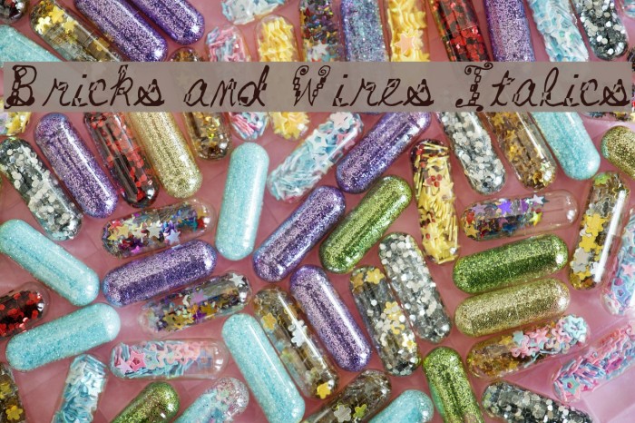 Bricks and Wires Italics Caratteri examples