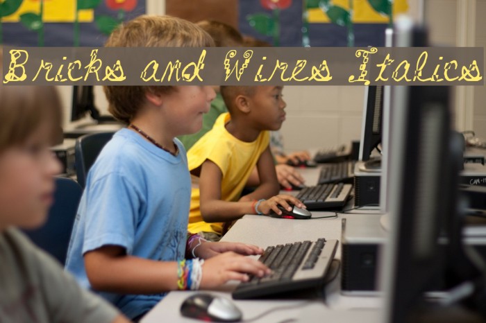 Bricks and Wires Italics Caratteri examples
