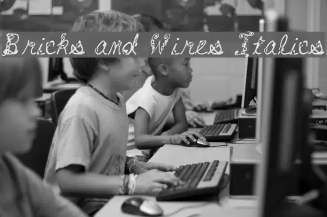 Bricks and Wires Italics Font examples