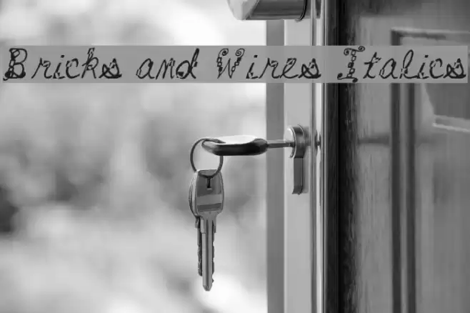 Bricks and Wires Italics Font examples