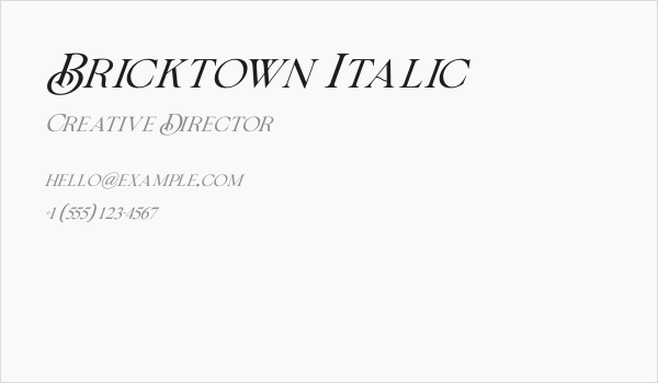 Bricktown Italic Business Card