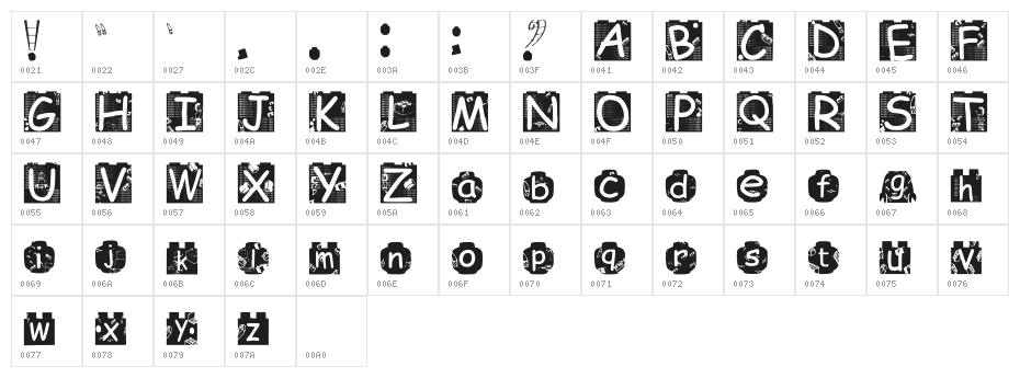 Brickyol Font Regular Character Map