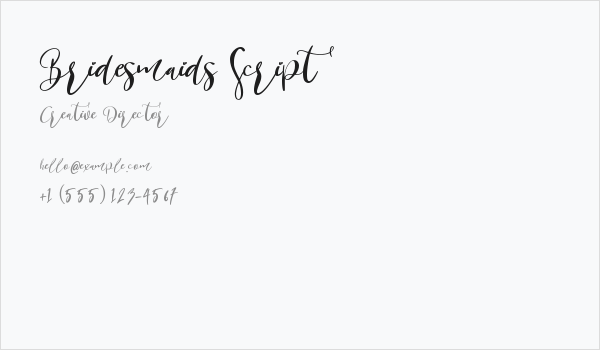 Bridesmaids Script Business Card