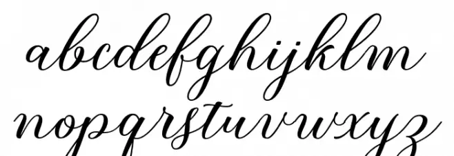 BridgetScript Caratteri MINUSCOLO