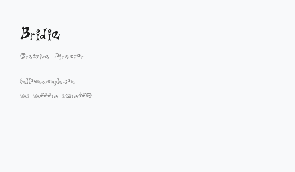 Bridie Business Card