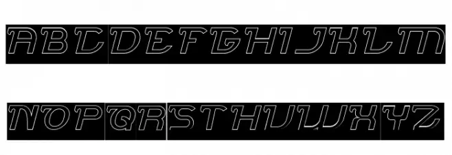 Brigade Army-Hollow-Inverse Schriftart Groß