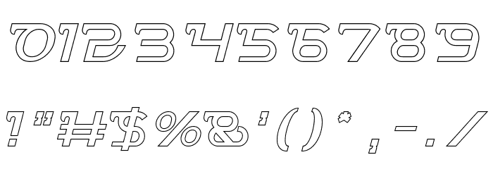 Brigade Army-Hollow Font OTHER CHARS
