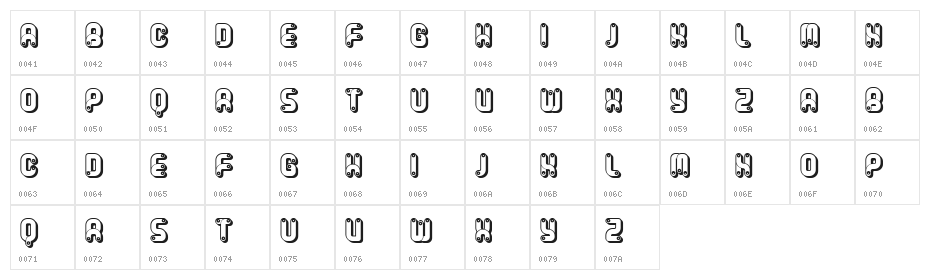 Brigadier Black Negative Regular Character Map