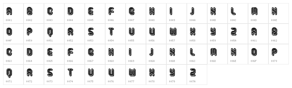 Brigadier Black Regular Character Map