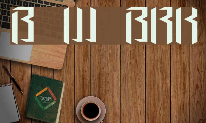 Brigadoom Wide BRK Font examples