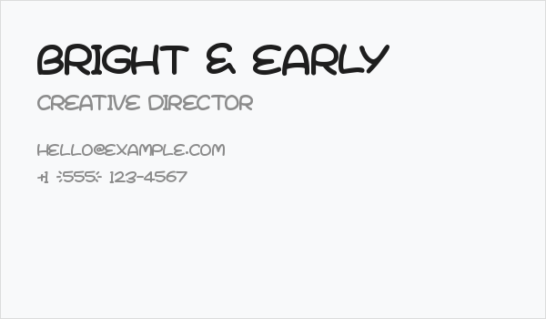 Bright & Early Business Card