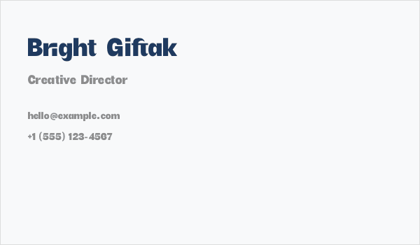 Bright Giftak Business Card