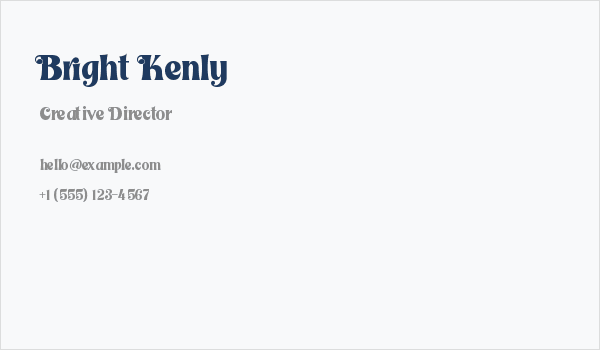 Bright Kenly Business Card