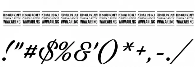 Bright Larch PERSONAL USE ONLY Font OTHER CHARS