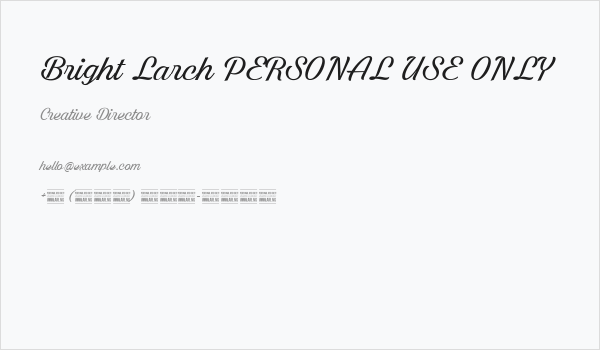 Bright Larch PERSONAL USE ONLY Business Card