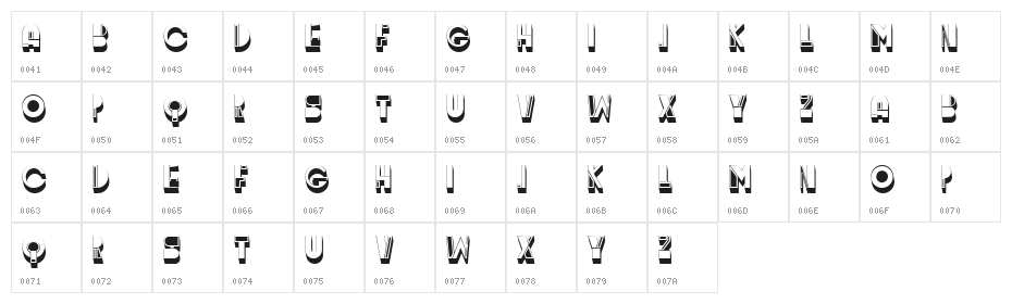 Bright Light Regular Character Map