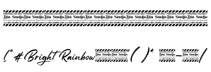 Bright Rainbow Personal Use Font OTHER CHARS