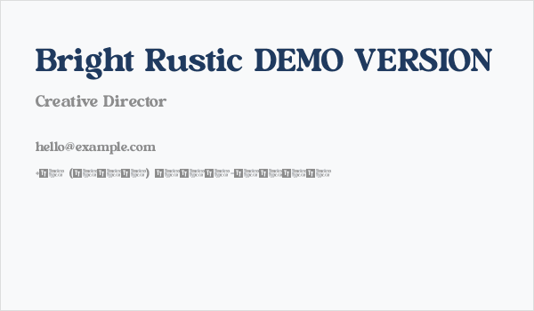Bright Rustic DEMO VERSION Business Card