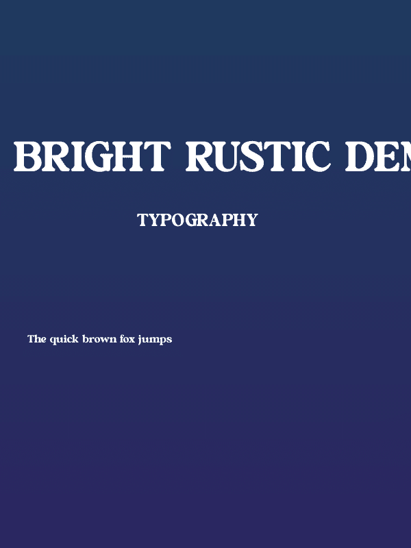 Bright Rustic DEMO VERSION Poster