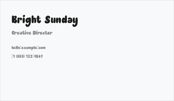Bright Sunday Business Card