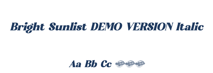 Bright Sunlist DEMO VERSION Italic Font Preview