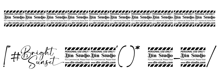 Bright Sunset Personal Use Font OTHER CHARS