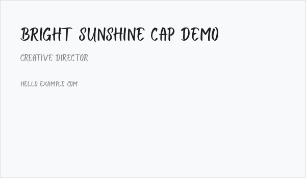 Bright Sunshine Cap Demo Business Card