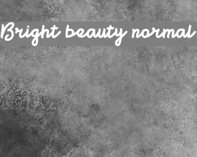 Bright beauty normal Font examples