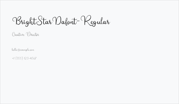 BrightStarDafont-Regular Business Card