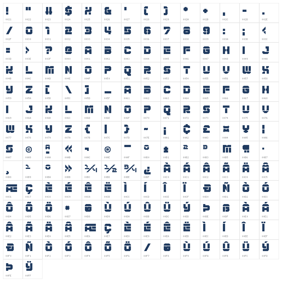 Brighterdays Character Map