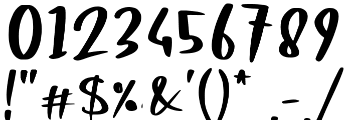 Brightest Font OTHER CHARS