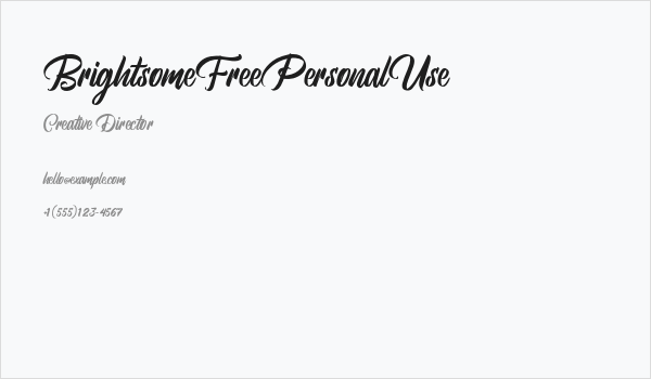 BrightsomeFreePersonalUse Business Card