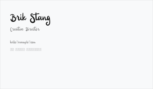 Brik Stang Business Card