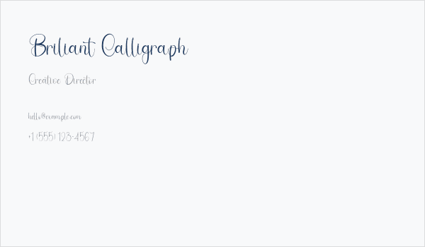 Briliant Calligraph Business Card