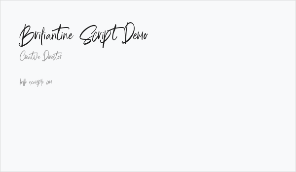 Briliantine Script Demo Business Card