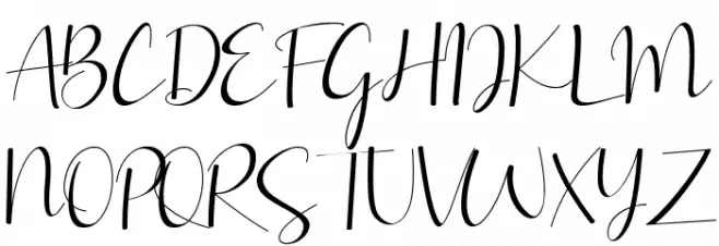Brillia Calligraphy फ़ॉन्ट अपरकेस