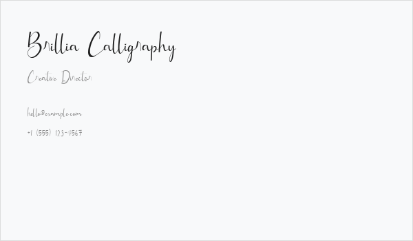 Brillia Calligraphy Business Card