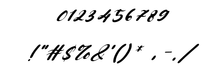 Brillian Italic Font OTHER CHARS