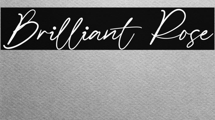Brilliant Rose フォント examples